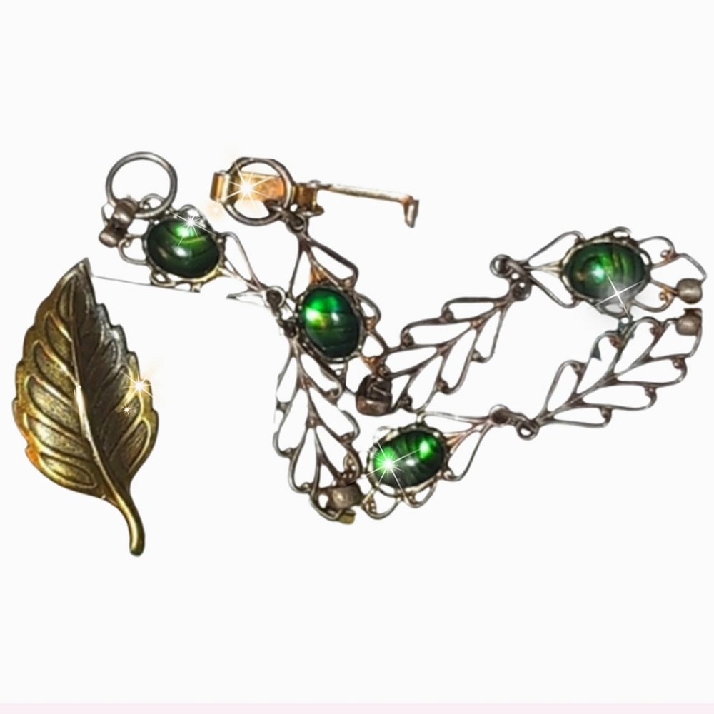 Green Abalone Vintage Bracelet - Picture 3 of 16